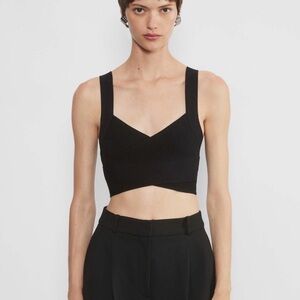 NWT!! Babaton Aritzia Black Sculpt Knit Greek Tank Top Medium